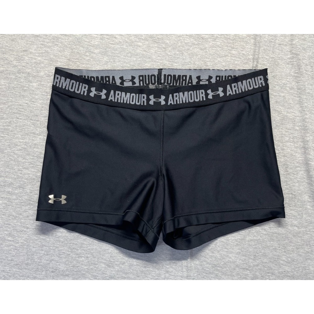 Under Armour HeatGear Athletic Shorts Womens 30x3.5 Black Quick Dry Gym Training